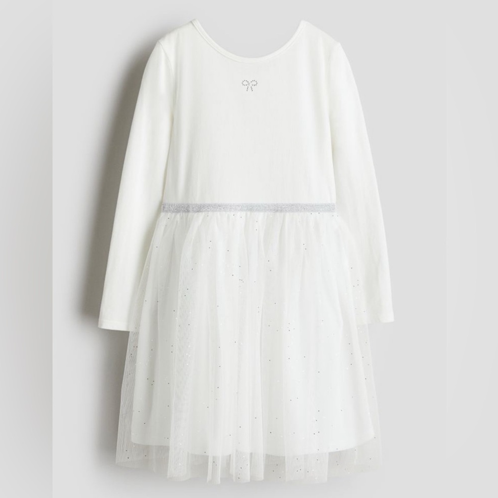 H&M JERSEY DRESS WITH TULLE SKIRT SIZE 5/6t